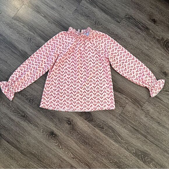 Hill House Home The Millie Top in Pink Spaced Floral Crepe New - Picture 1 of 7